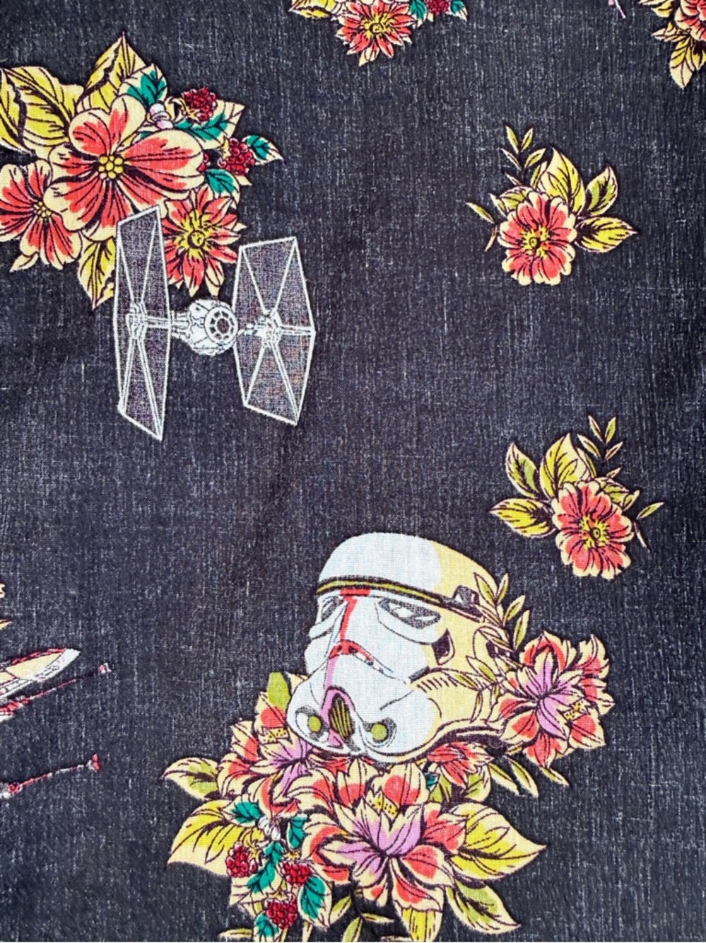 Star Wars Floral Stormtrooper X-Wing TIE Fighter Tropical Hawaiian Shirt Size S - Picture 14 of 14